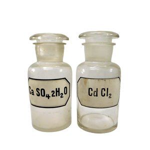 Antique Chemist Apothecary Glass Jars Bottles Germany 6.5"